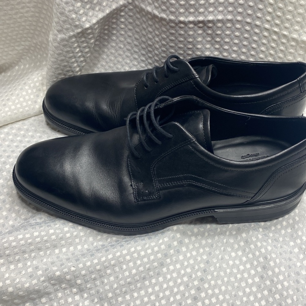 ECCO Men's Helsinki 2 Plain Toe Lace Up Oxfords Shoes Size 47 black EC - Picture 6 of 9